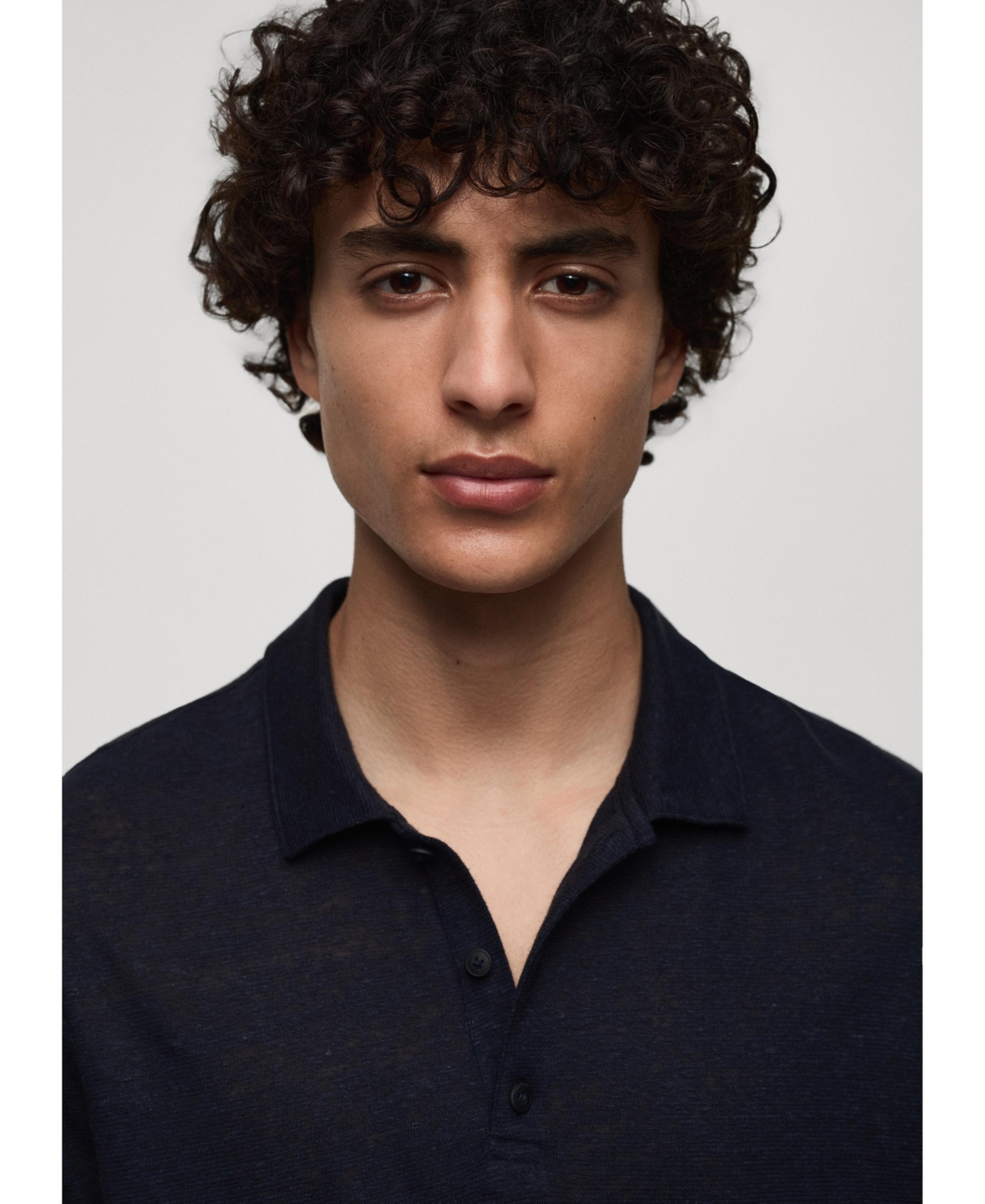 Mango Men's Linen Polo Shirt