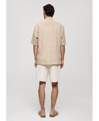 Men's Openwork Knitted Cotton Shirt