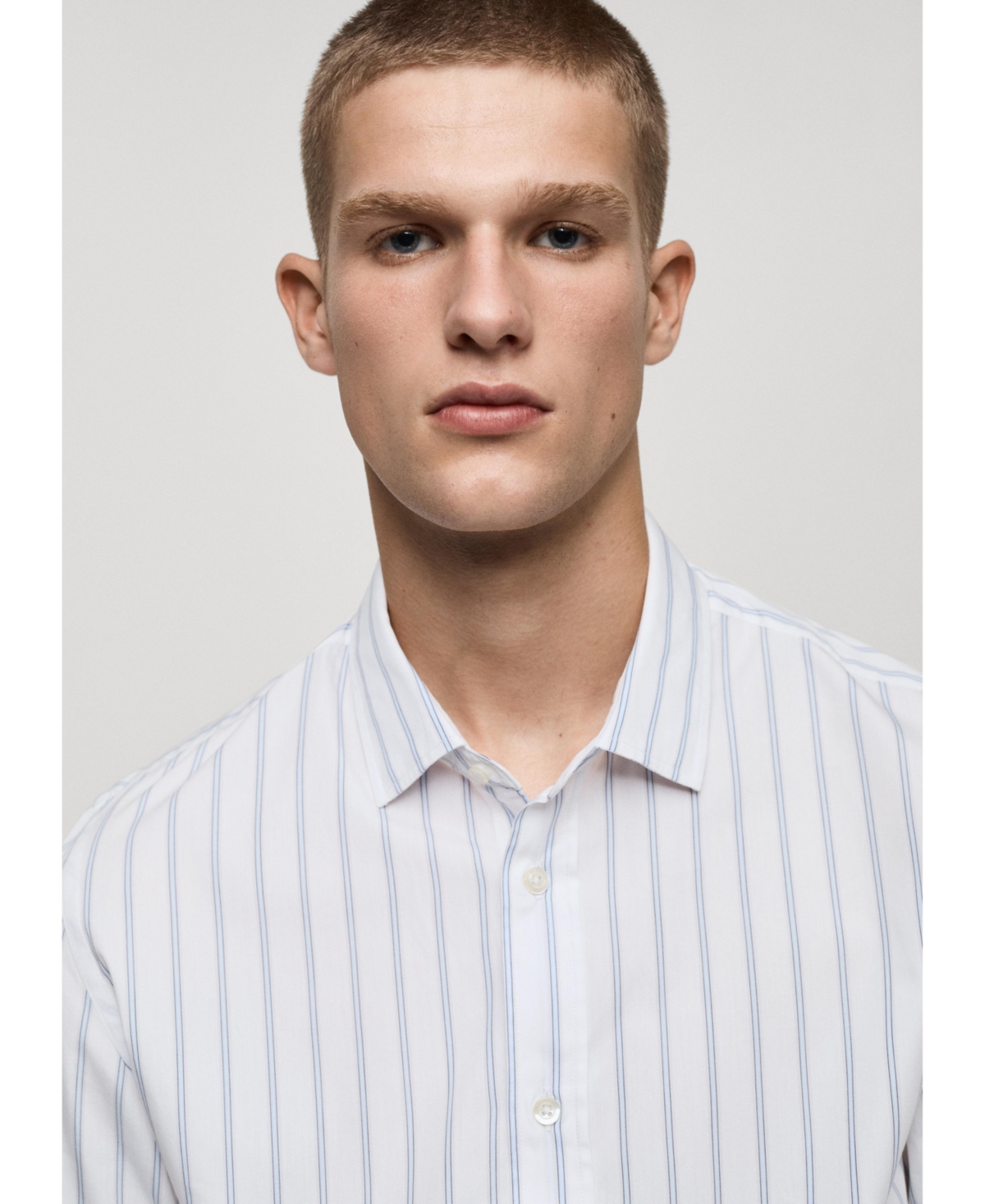 Mango Men's Striped Cotton Shirt