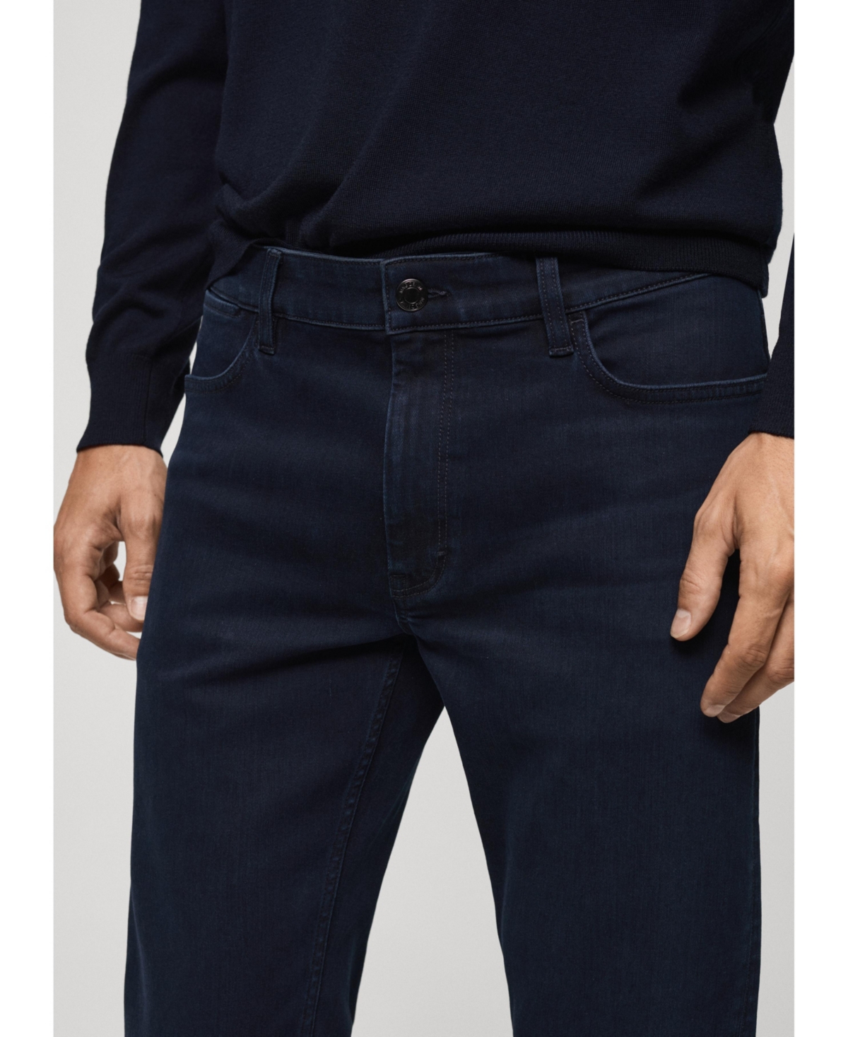 Mango Patrick Slim Fit Ultra Soft Touch Jeans In Deep Dark Blue