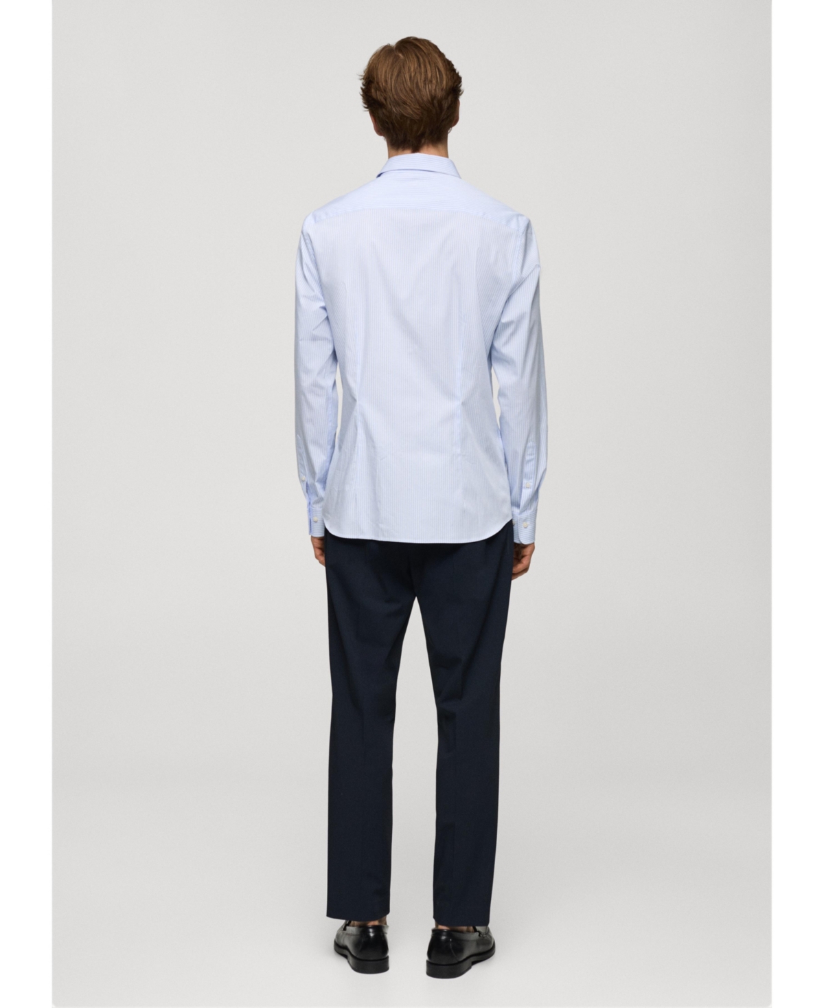 Mango Men's Fine-Striped Cotton Shirt