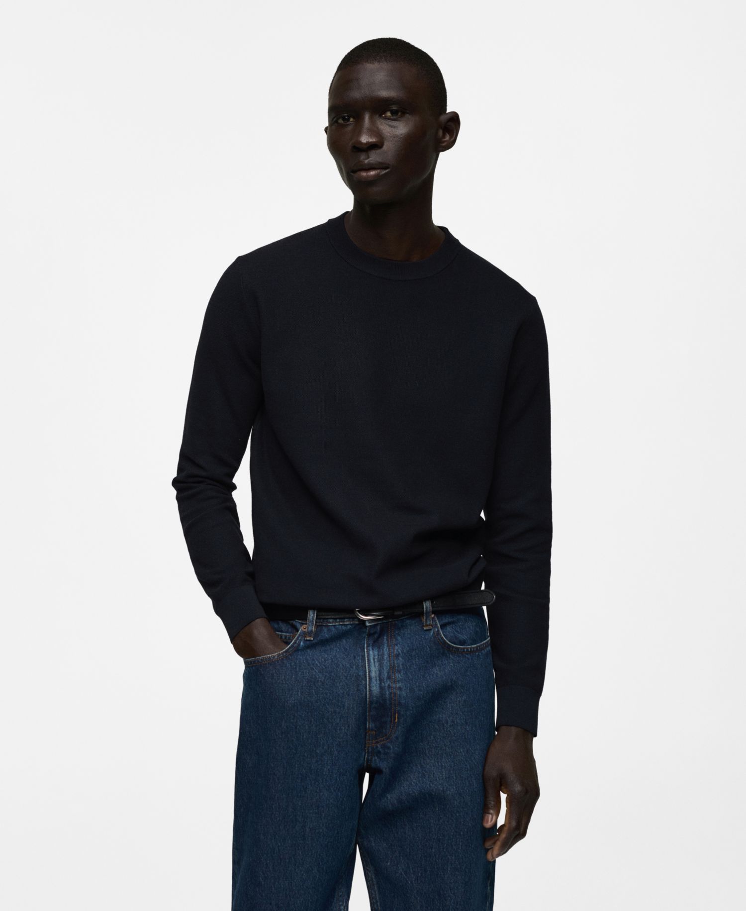 Men's Fine-Knit Cotton Sweater