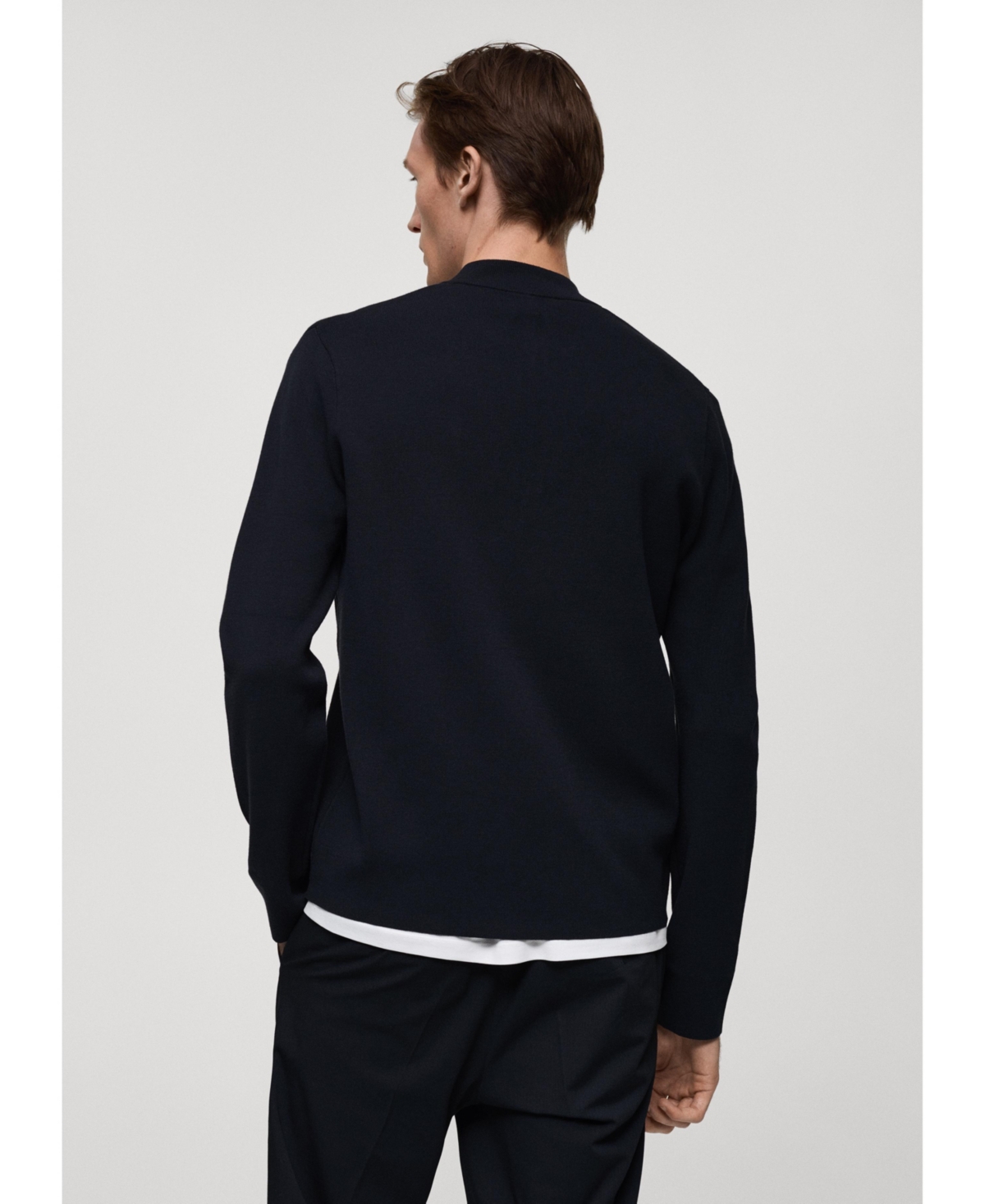 Mango Men's Zipped High Collar Sweater