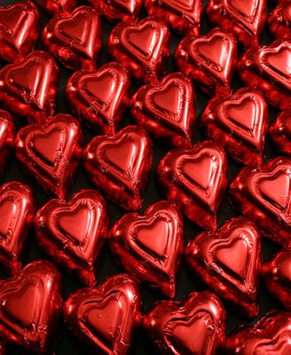 Milk Chocolate Red Foil Hearts, 2 Pack