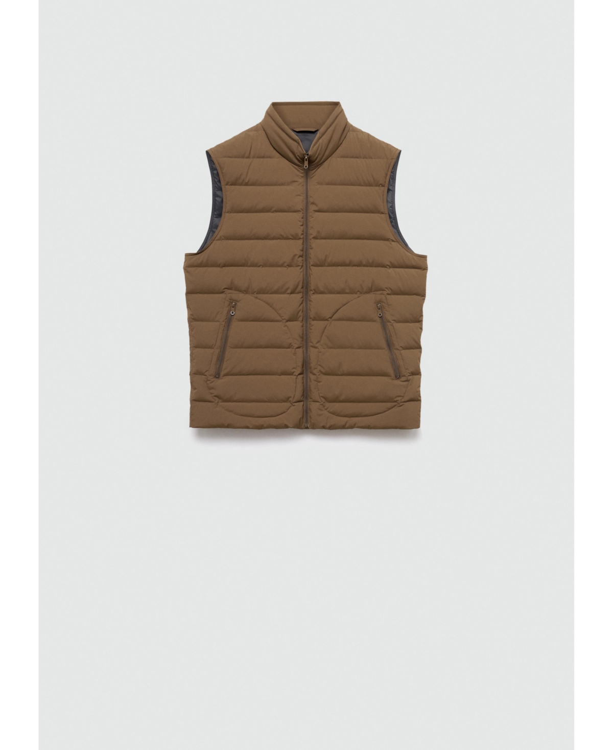 Mango Water Repellent Quilted Down Vest In Charcoal