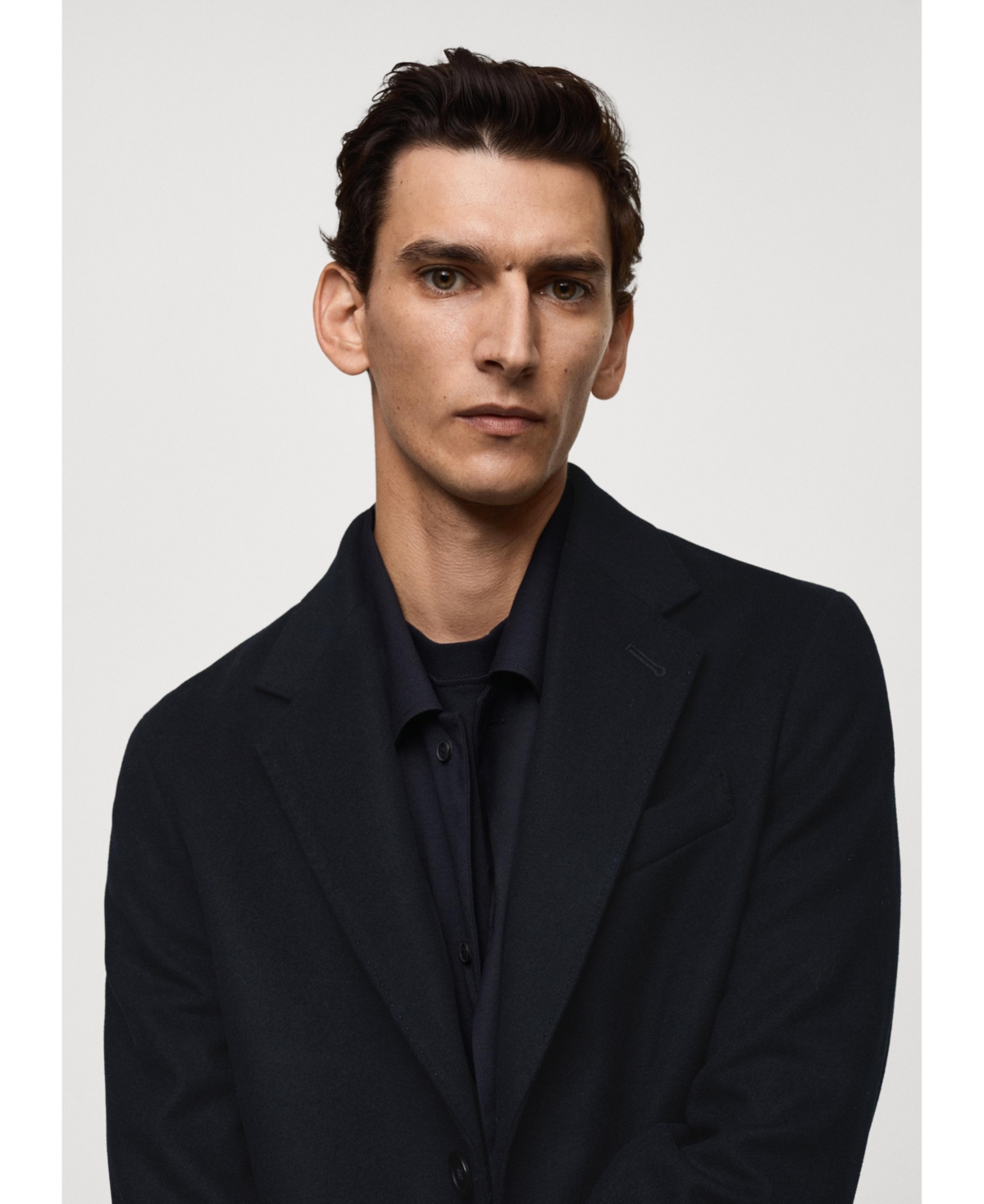 Mango Men's Regular Long Wool Coat