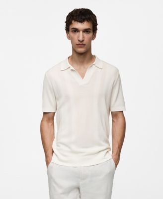 Men's Ribbed Knit Polo Shirt
