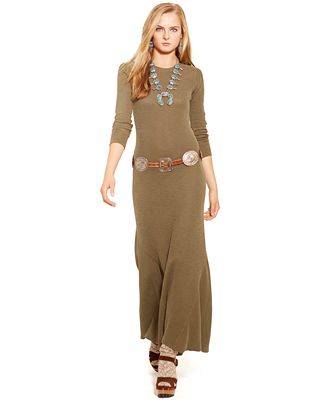 Polo Ralph Lauren Long-Sleeve Knit Maxi Dress - Dresses - Women - Macy's