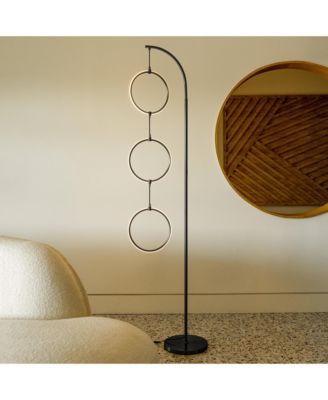 Nova 74" Dimmable LED Floor Lamp with Hanging Ring Lights