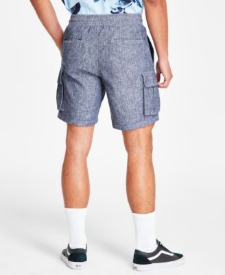 Men's Drawstring 8" Linen Blend Cargo Shorts, Exclusively at Macy's
