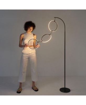 Nova 74" Dimmable LED Floor Lamp with Hanging Ring Lights