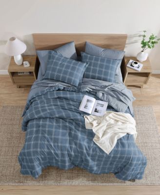 Grid Plaid Reversible 5-Pc. Comforter Set, Twin