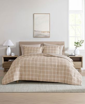 Grid Plaid Reversible 7-Pc. Comforter Set, Full