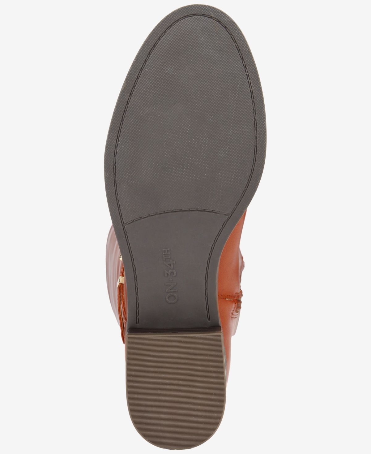 On 34th Women's Firesse Knee High Riding Boots, Created For Macy's In Cognac Leather