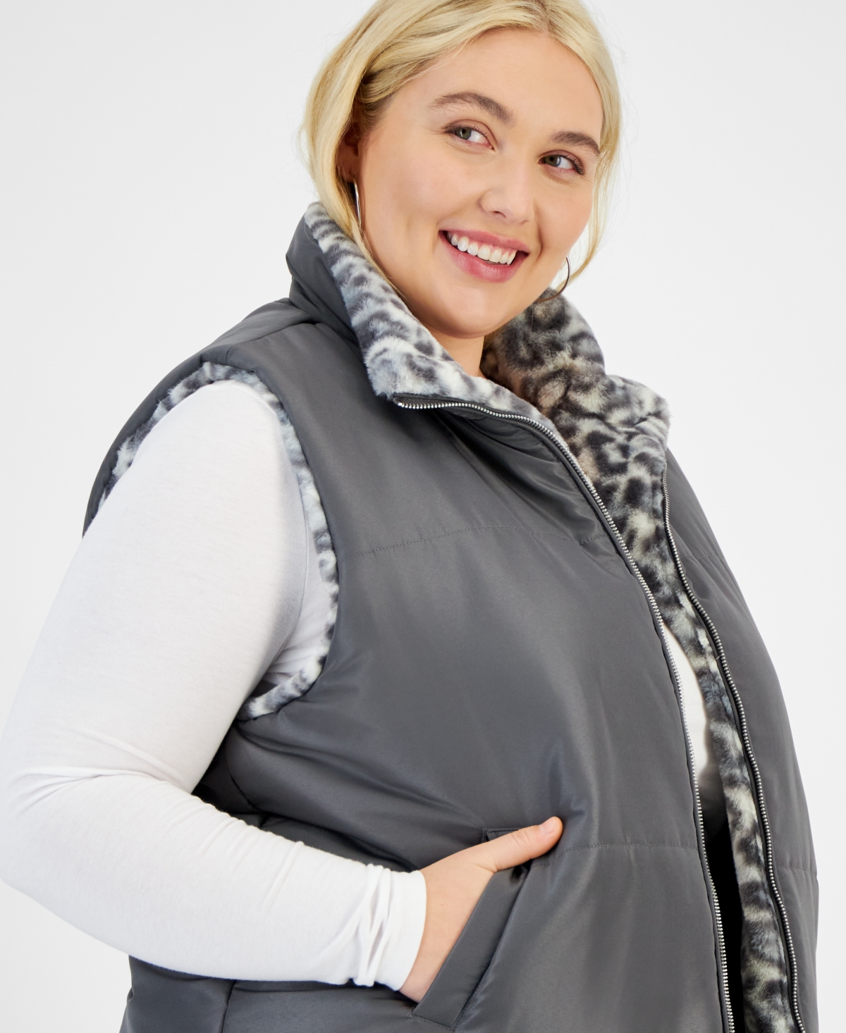 Planet Heart Trendy Plus Size Reversible Vest