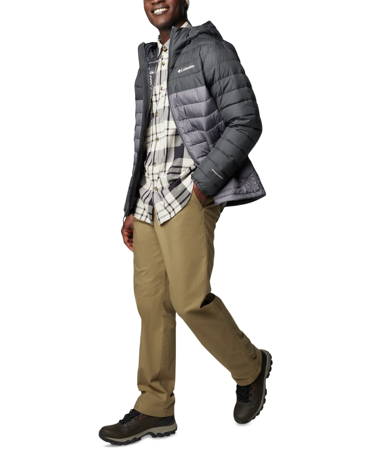 Columbia Men's Powder Lite Ii Hooded Jacket In City Grey,shark