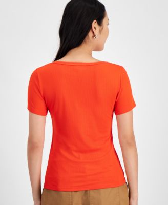 Women's Knit Square-Neck Top, Created for Macy's
