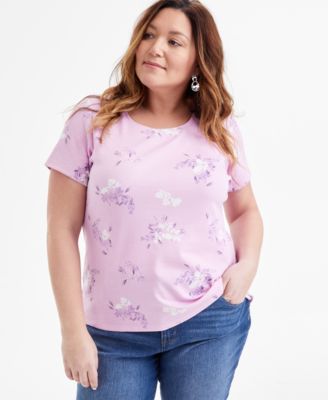 Style & Co - Plus Size Printed Scoop-Neck T-Shirt