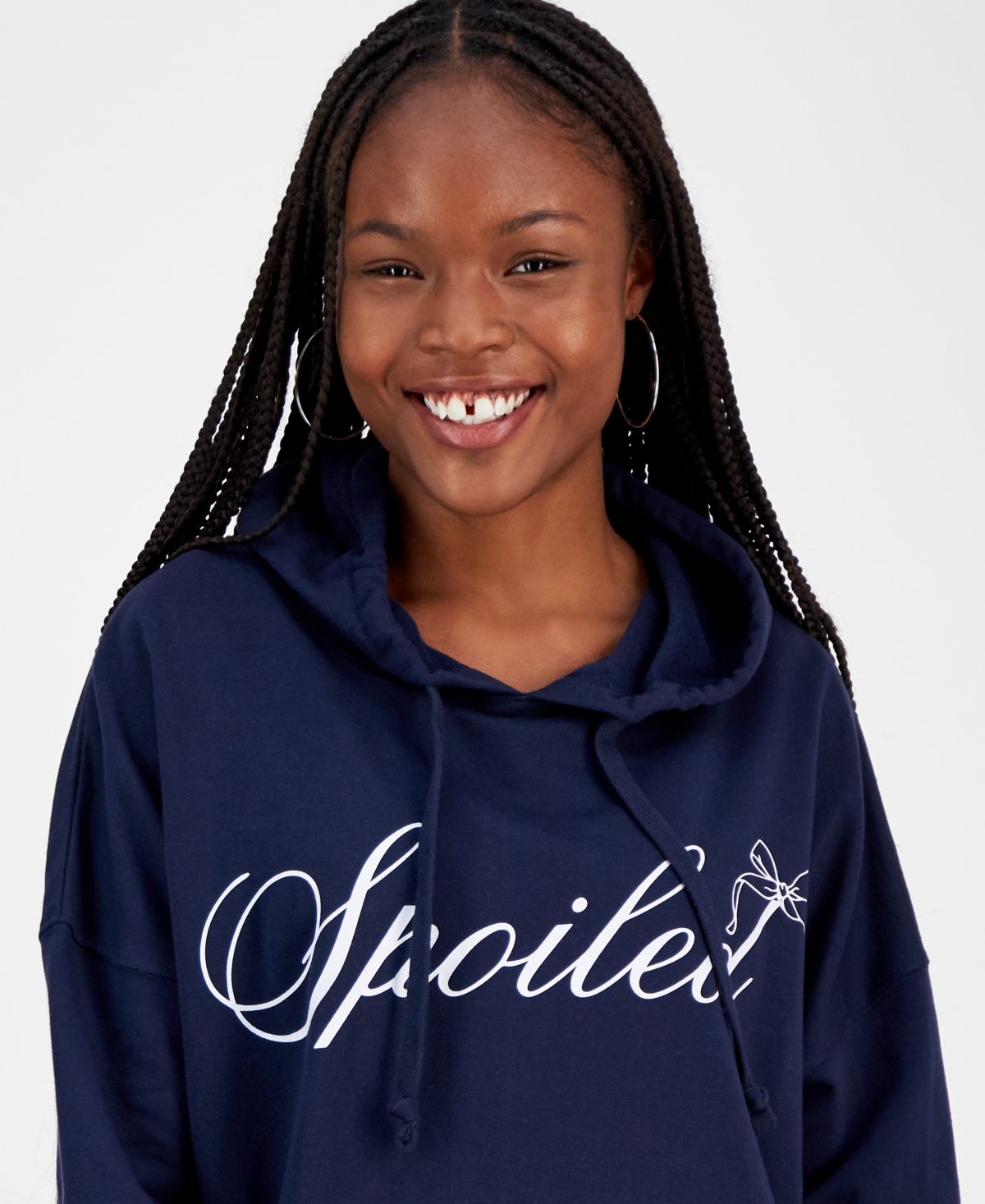 Grayson Threads, The Label Juniors' Spoiled Graphic Hoodie In Navy