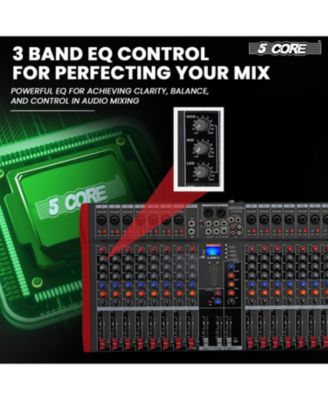 Audio Mixer 16 Channel DJ Controller Professional Sound Board Bluetooth USB MX 16CH