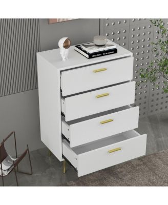 4-Drawers Dark Brown Chest of Drawer Accent Storage Cabinet