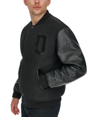 Men's Mixed-Media Varsity D Bomber Jacket
