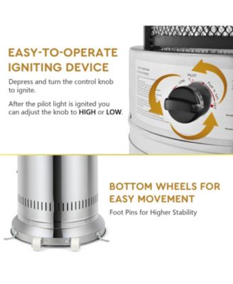 34000 BTU Stainless Steel Round Glass Tube Patio Heaters