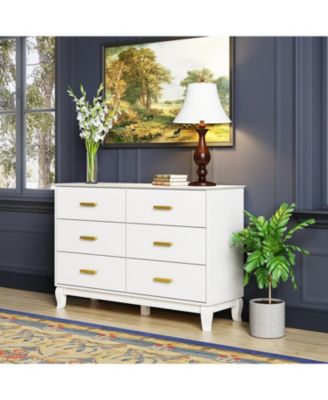 Wooden Accent Storage Cabinet with 6 Large Drawers