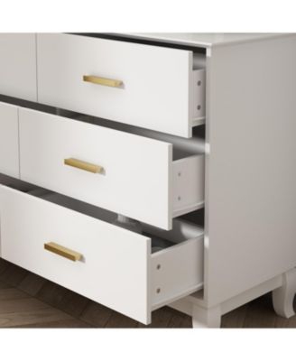 Wooden Accent Storage Cabinet with 6 Large Drawers