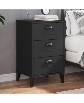 Bedside Cabinet VIKEN Black Engineered Wood