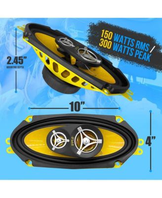4'' x 10'' Three-Way Car Speakers, 300 Watt