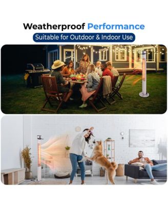 1500W Floor Standing Patio Heater with Remote Control and Three Power Settings