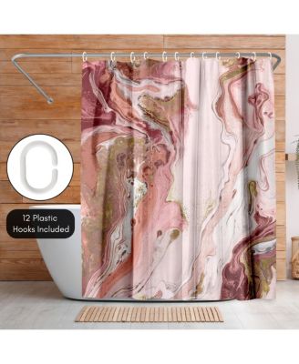 Abstract Shower Curtain Marble Petroleum by PI Creative Art