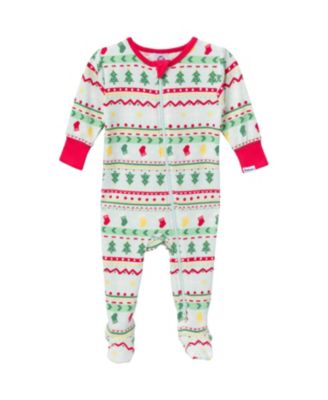 Baby Girls Holiday Family Pajamas Neutral One Piece Footed 