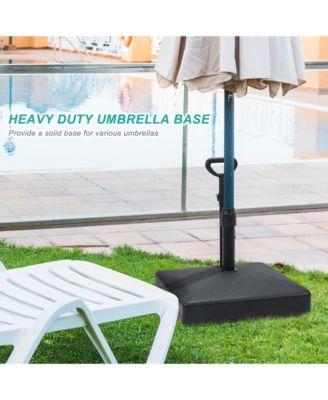 Patio Umbrella Base Heavy Duty with Wheels and Pull Rod, Fillable Umbrella Base, Mobile Market Stand for Deck, Poolside, Lawn - Black