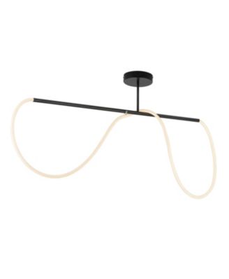 Alessio Contemporary Minimalist 360 Adjustable Silicone Neon Rope Dimmable Linear Integrated LED Flush Mount