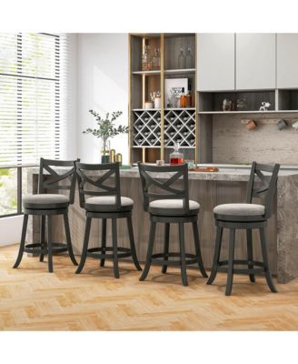 2-Pc Upholstered Swivel Counter Height with Hollow Back and Soft-Padded Seat – Barstool