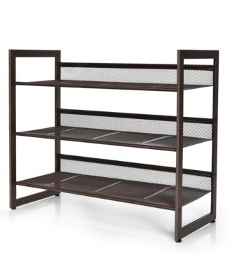 3-Tier Shoe Rack Adjustable to Flat Slant Shoe Organizer Holder Stand