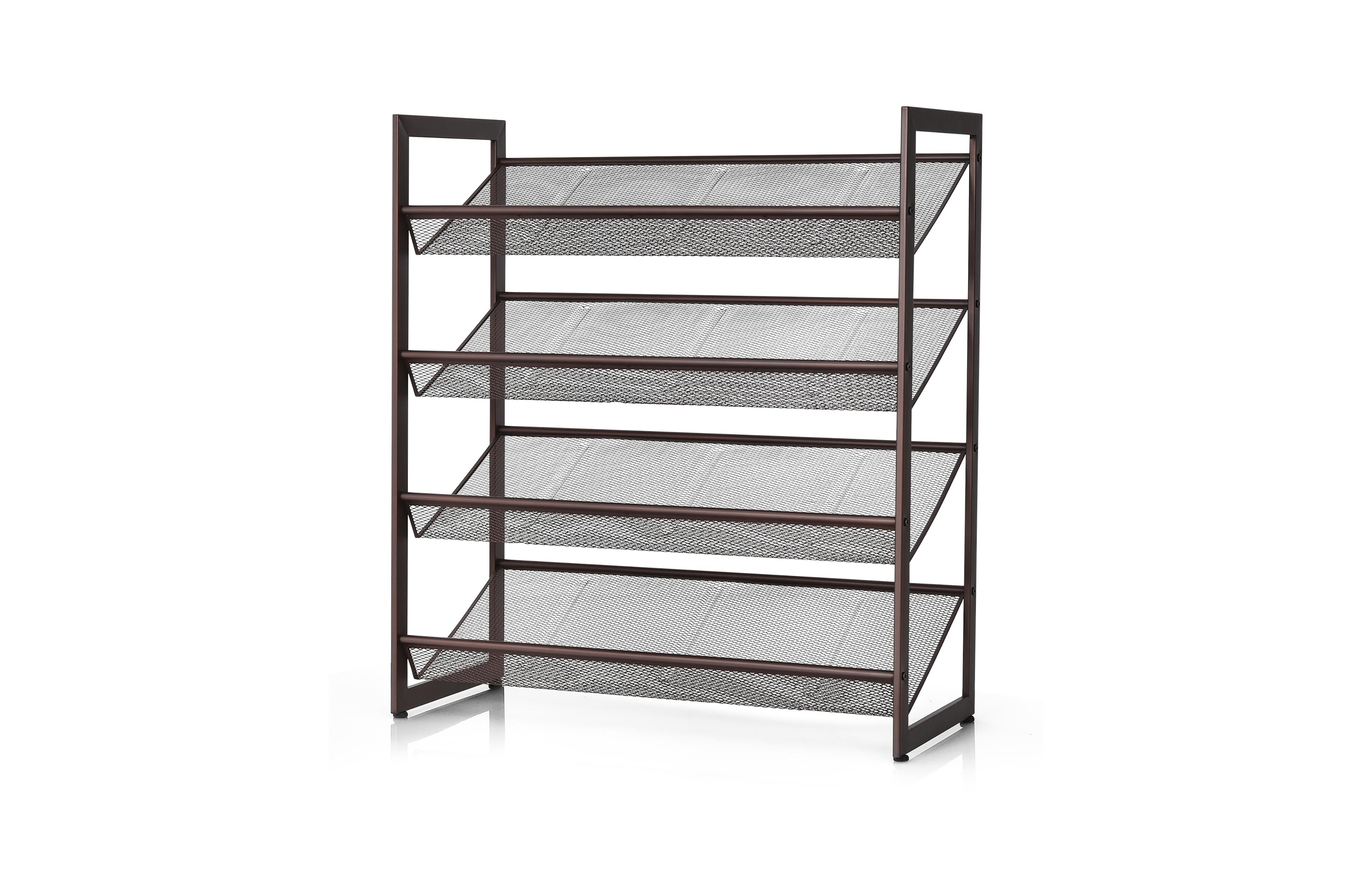 4-Tier Shoe Rack Adjustable to Flat Slant Shoe Organizer Holder Stand