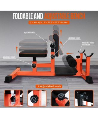 Multi-Function Sissy Squat Machine With Adjustable Squat Bench