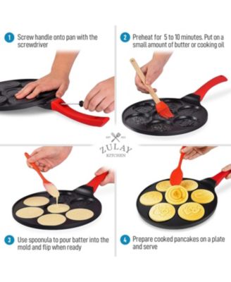 Pancake Pan - 7 Animal Face Designs and Two Bonus Spatulas