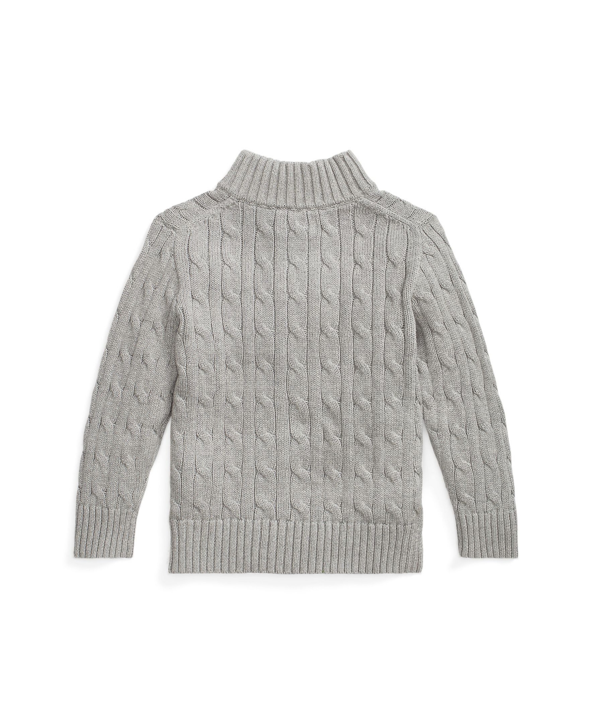 Polo Ralph Lauren Cotton Cable Knit Cardigan With Zipper In Andover Heather