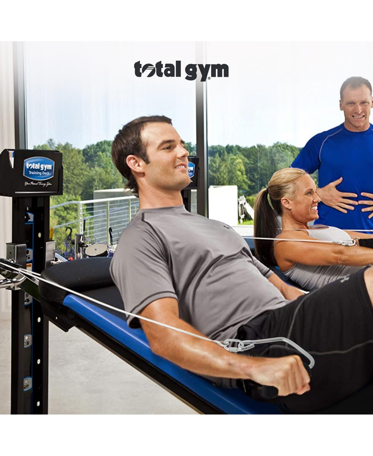 Total Gym 17500 Open Ended Chrome Handles for Home Workout Machines - Black and chrome