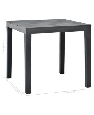 Garden Table Anthracite Plastic 30.7x30.7x28.3 in Garden Table