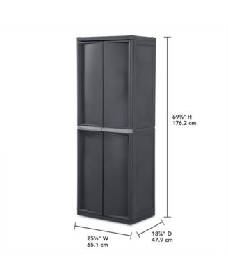 Adjustable 4-Shelf Storage Cabinet With Doors, Gray | 01423V01