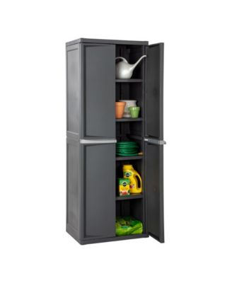 Adjustable 4-Shelf Storage Cabinet With Doors, Gray | 01423V01