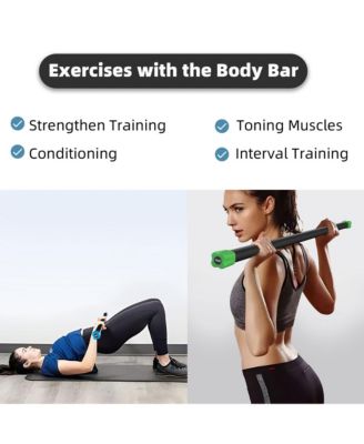 Total Body Workout & Exercise Weighted Bar Padded Grip, 3 Pack