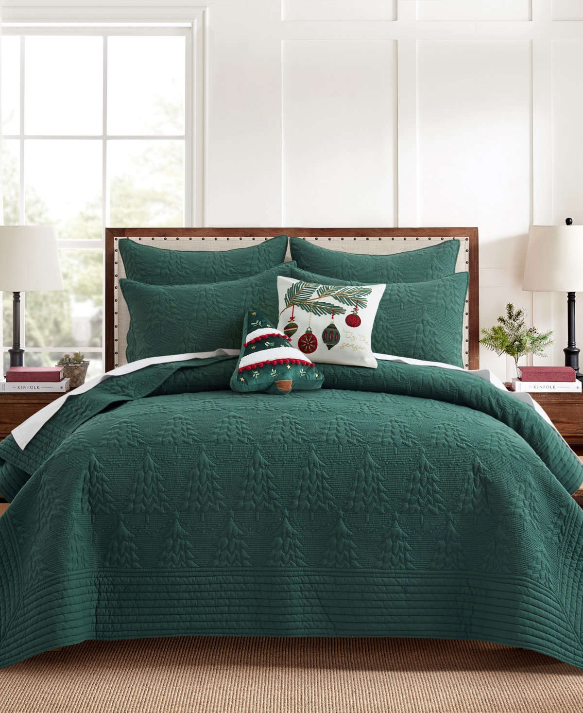 Levtex O Christmas Tree Stitching 3-pc. Quilt Set, Full/queen In Green