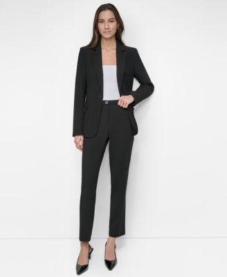 Women’s Notch-Collar One-Button Long Sleeve Blazer Jacket