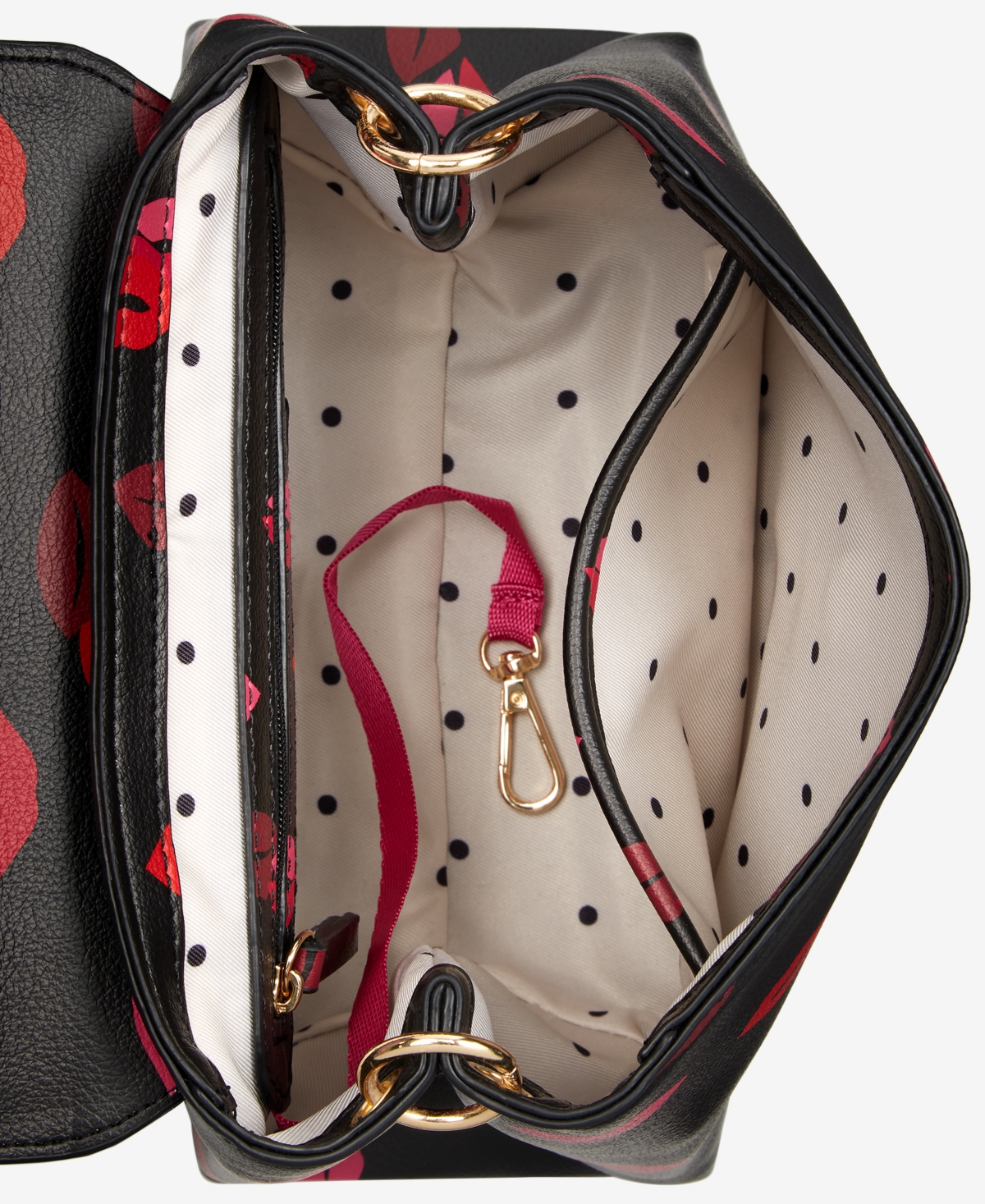 ON 34TH TANDII LIP PARTY PRINT SMALL SATCHEL CROSSBODY, CREATED FOR MACY'S 